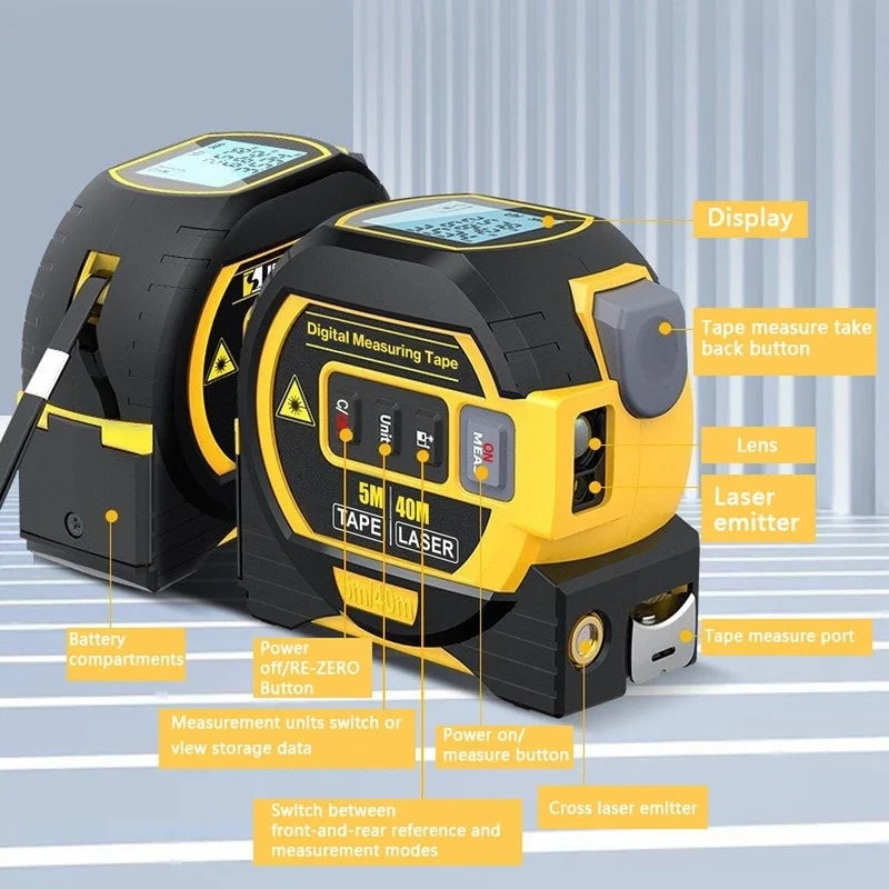 CraftHandHub™ Measuring Sight 3-In-1 Infrared Laser Tape Measuring